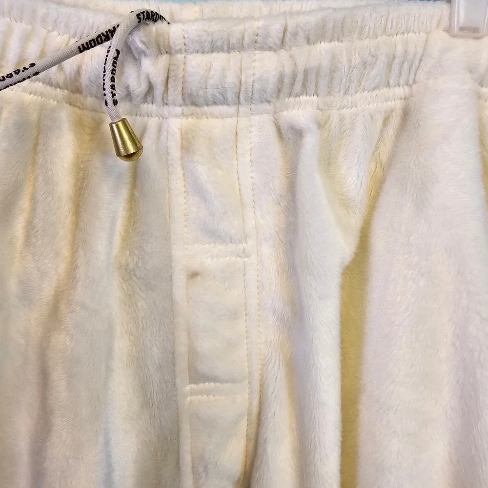 Stardom Collection Mens Plush Fleece Jogger Pants Ivory 2XL Cozy Lounge Casual